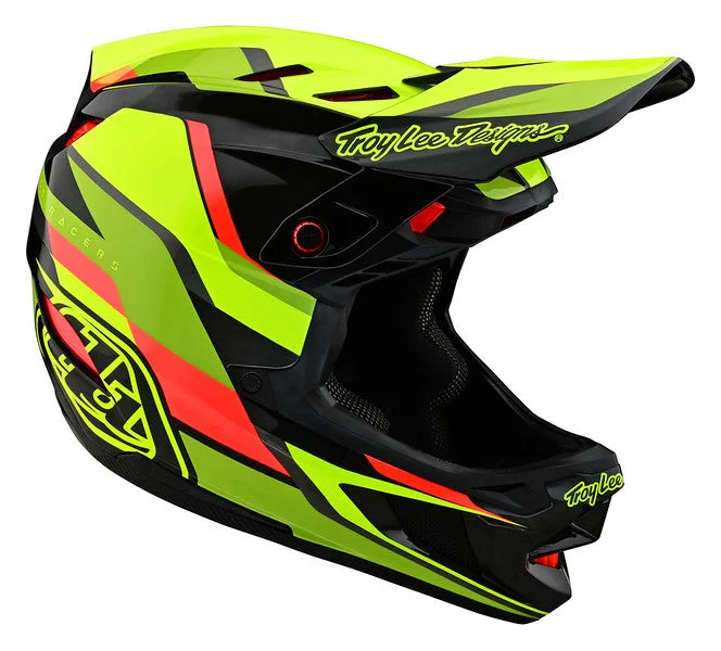 Storm-proof liner-Troy Lee Designs D4 Carbon Full Face Helmet with MIPS - Omega - Black-Yellow