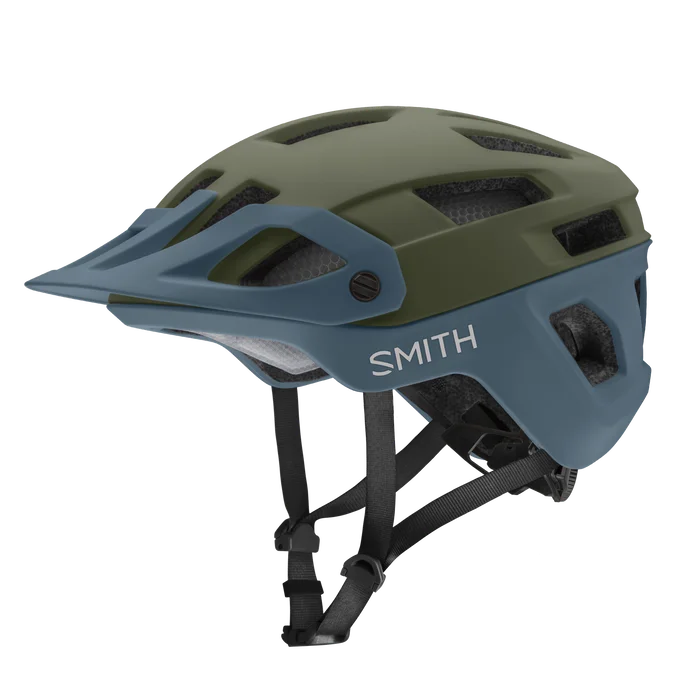 Storm-proof leg straps-Smith Engage MIPS MTB Helmet - Matt Moss-Stone