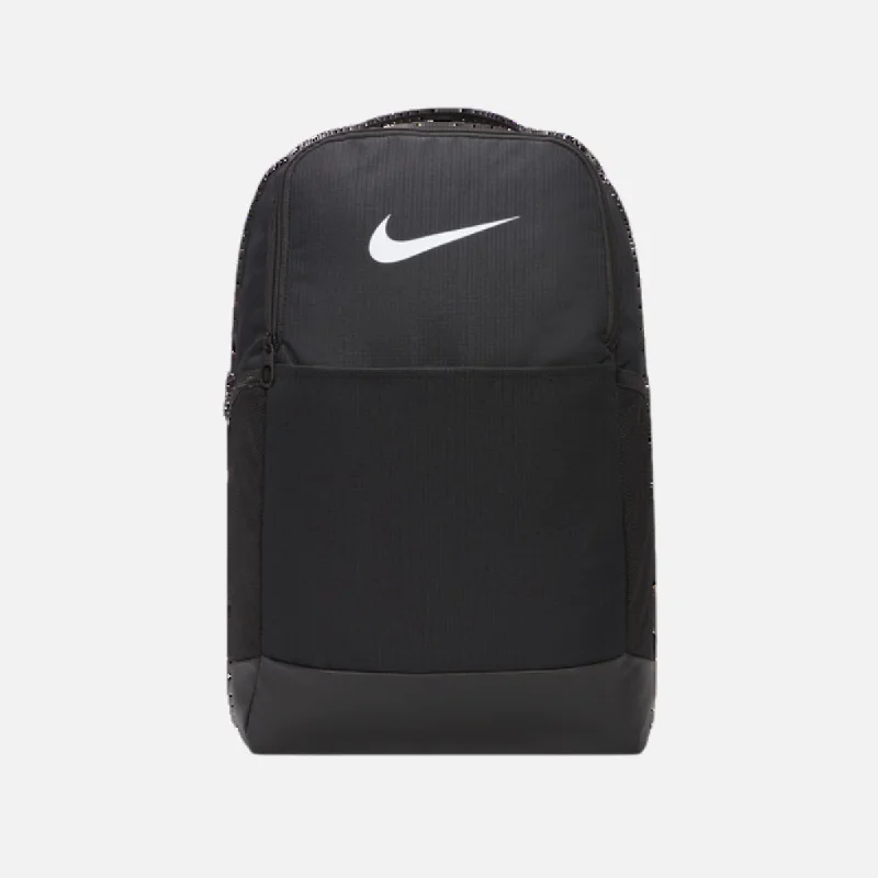 Elastic knee sleeves-Nike Brasilia 9.5 Training Backpack (Medium, 24L) - Black/Black/White