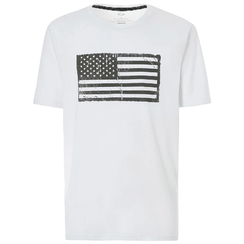 Storm-proof elbow pads-T-Shirt Oakley Sc Mil Flag- Bianco