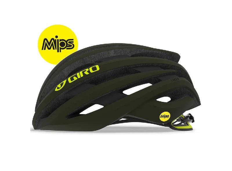 Cushioned bike shorts-Giro Cinder MIPS Road Helmet - Matt Olive-Citron - 2019