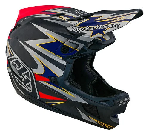 Bright arm warmers-Troy Lee Designs D4 Carbon Full Face Helmet with MIPS - Inferno - Gray