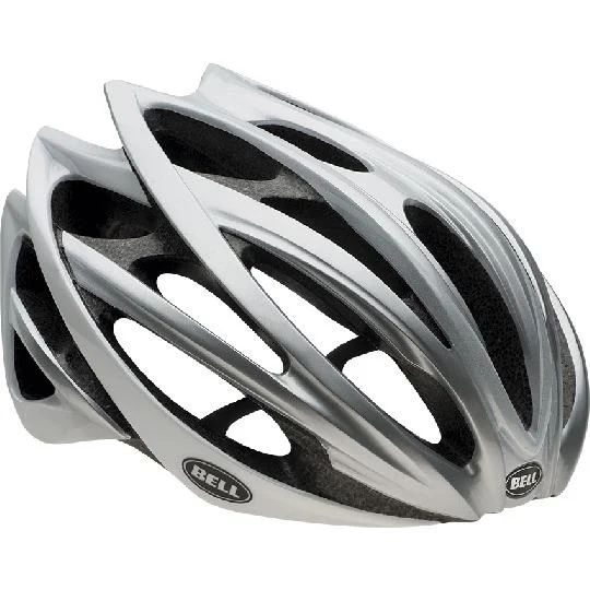 Storm-proof headband-Bell Gage Road Helmet - White Ombre-Silver