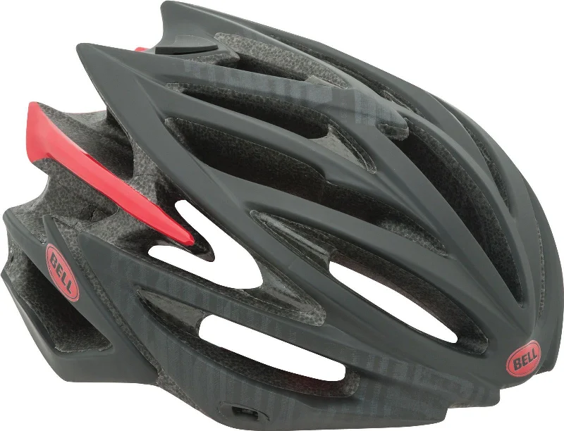 High-grip bike pedals-Bell Volt Road Helmet - Black-Red Slash