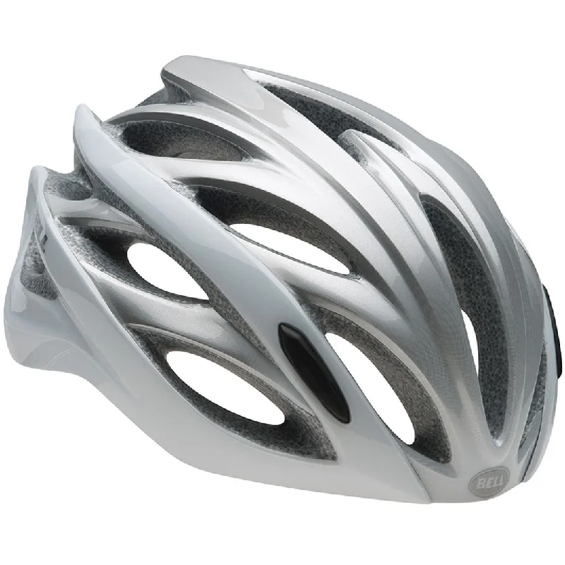 Cushioned bike shoes-Bell Overdrive Road Helmet - White Ombre