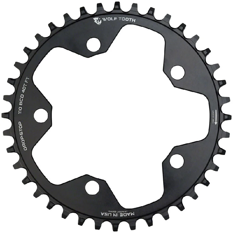 Short-sleeve MTB jersey-Wolf Tooth 110 BCD Cyclocross Road Chainring - 40t 110 BCD 5-Bolt Drop-Stop 10/11/12-Speed Eagle Flattop Compatible BLK