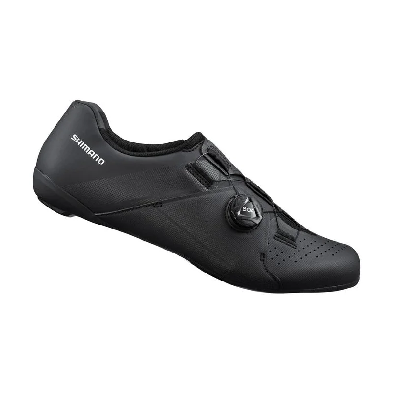 Fast-drying gloves-Shimano RC300E Road Shoe - Wide Fit - Black