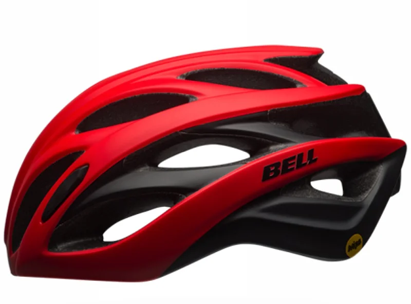 Weatherproof socks-Bell Overdrive MIPS Road Helmet - Matt Red-Black