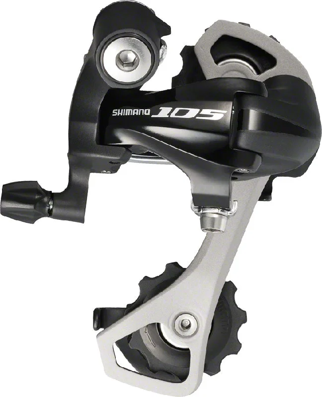 Removable helmet visor-Shimano 105 RD-5701-GS Rear Derailleur - 10 Speed Medium Cage Black