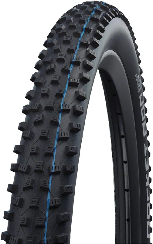 Rubberized bike grips-Schwalbe Rocket Ron Tire - 27.5 x 2.25 Tubeless Folding BLK Evolution Line Super Ground Addix SpeedGrip