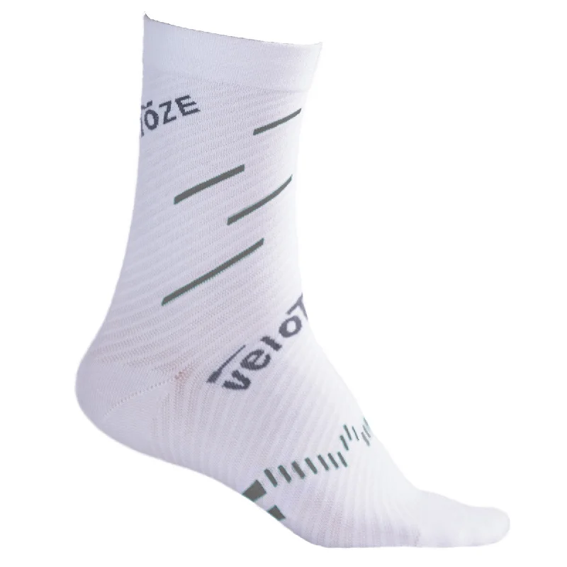 Fast-drying shoes-Calze VeloToze Active Compression Coolmax - Bianco grigio