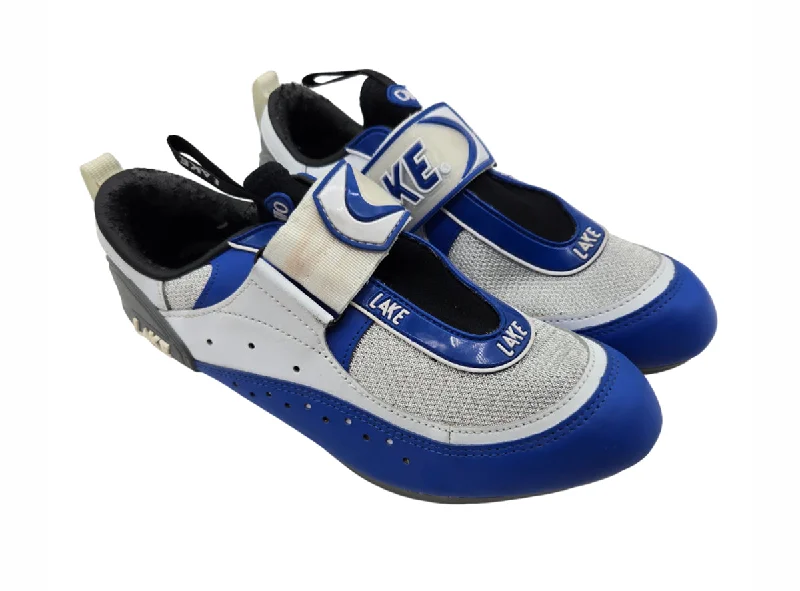 Rugged hydration pack-Lake CXIIOTRI-W Triathlon Shoe - Womens - Blue-White-Silver