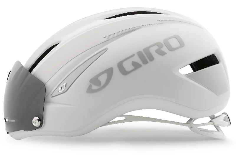 Giro Air Attack Shield Road Helmet - Matt White-Silver