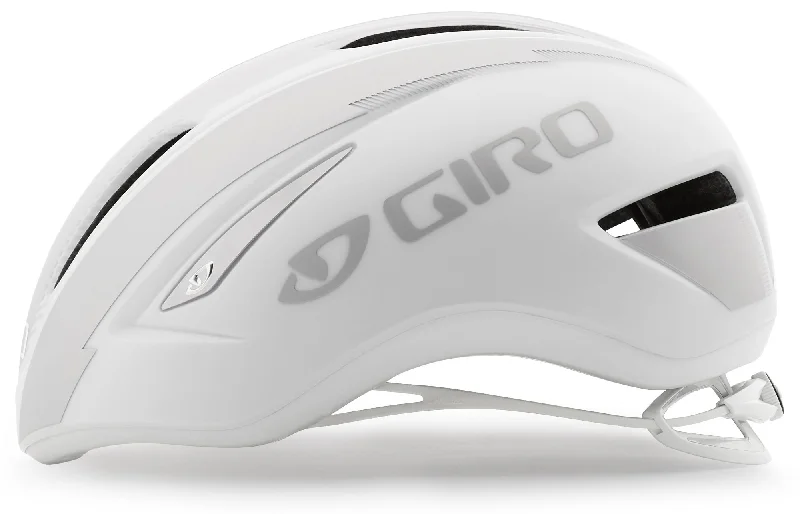 Cushioned bike socks-Giro Air Attack Road Helmet - Matt White-Silver