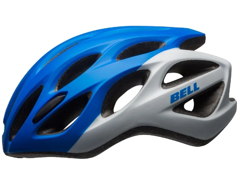 Alloy pedal clips-Bell Draft Road Helmet - Matt Blue-White