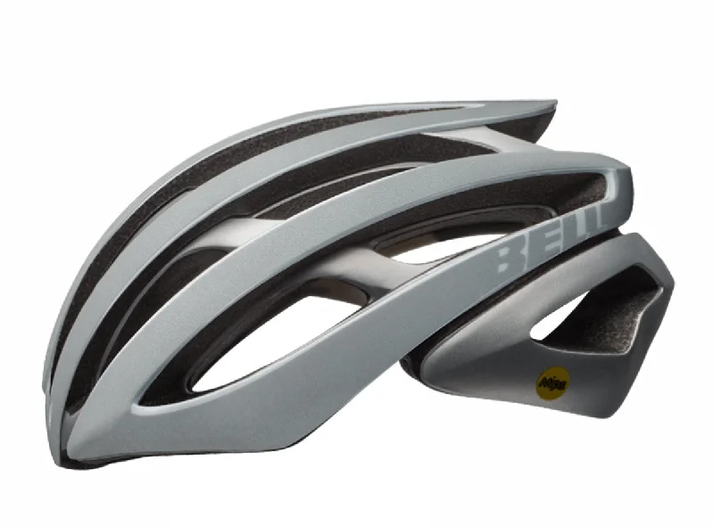 Thin cycling leg straps-Bell Zephyr MIPS Road Helmet - Ghost Silver-Full Reflective