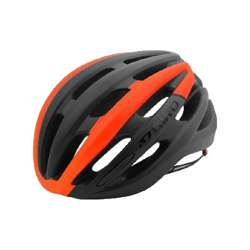 Neon knee braces-Giro Foray Road Helmet - Matt Black-Vermillion Fade