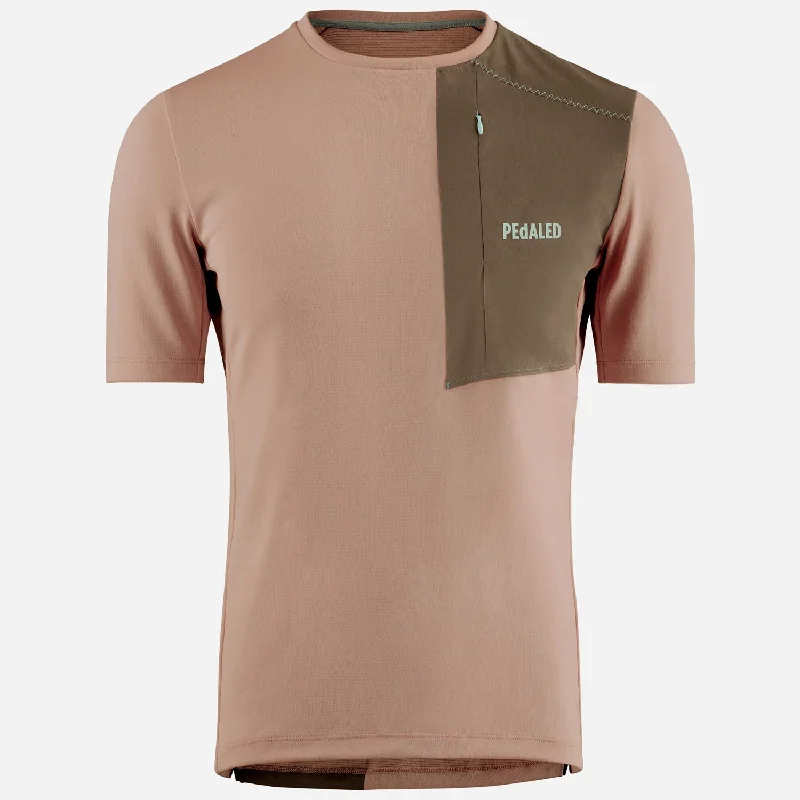 Storm-proof raincoat-T-Shirt Pedaled Odyssey Merino - Marrone