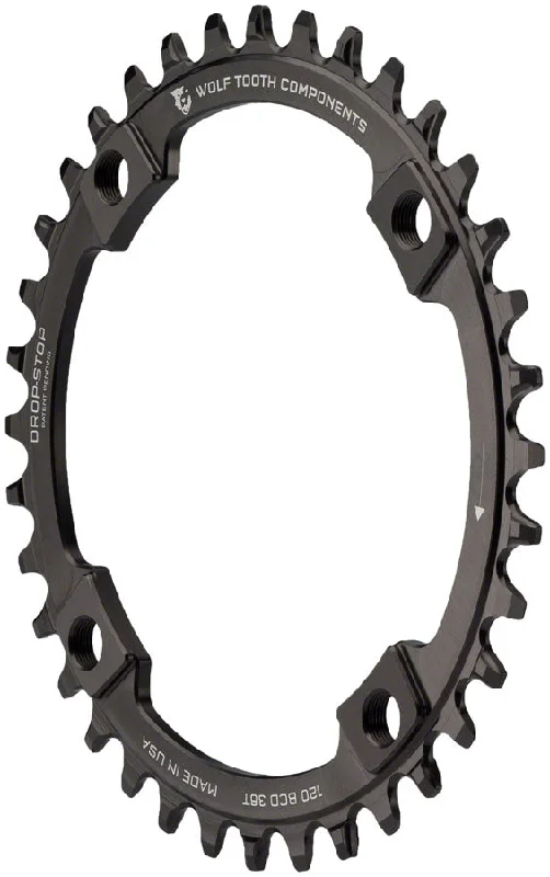 Storm-proof leg warmers-Wolf Tooth 120 BCD Chainring - 36t 120 BCD 4-Bolt Drop-Stop Black