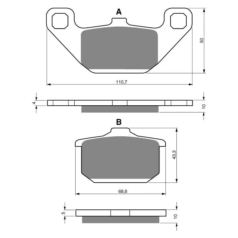 Cushioned MTB gloves-GOLDfren Brake Pads - S3 Sintered Sports (PBPH26)