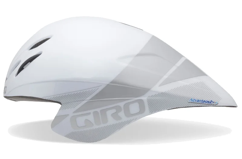 Stretchy leg bands-Giro Advantage 2 Time Trial Road Helmet - White-Silver