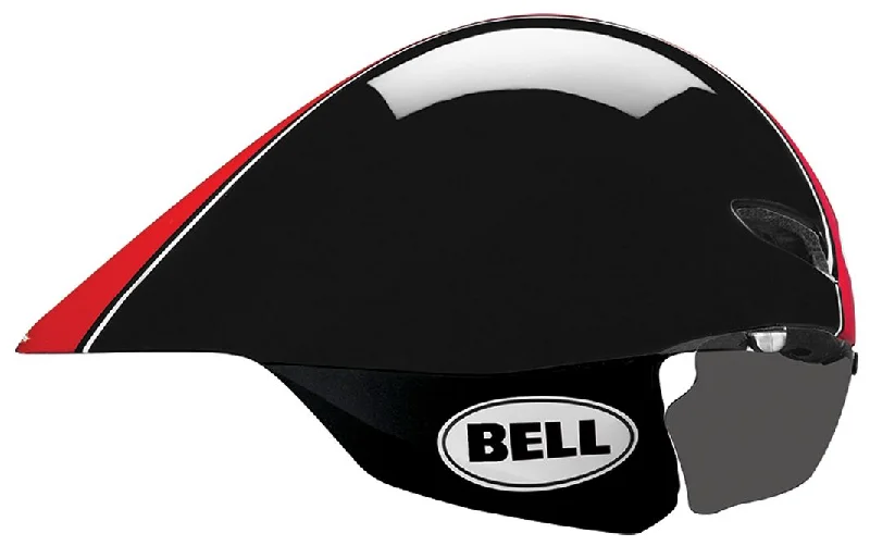 Storm-proof knee pads-Bell Javelin Time Trial Helmet - Black-Red Star