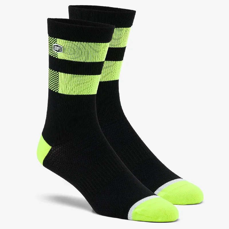 Foam leg warmers-Calze 100% Flow - Nero Giallo