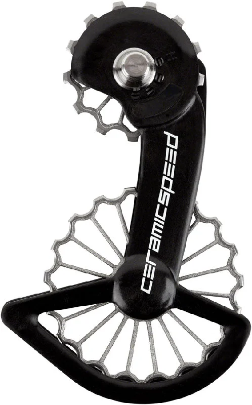 Reinforced shoulder pads-CeramicSpeed OSPW Pulley Wheel System Shimano 9100/8000 Series - Coated Races 3D Printed Titanium Pulley Carbon Cage Ti